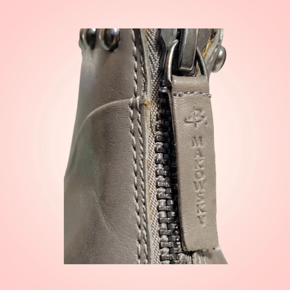 B. MAKOWSKY Gray Leather heel studded boots size 5 - Picture 8 of 8